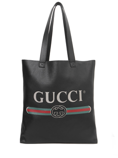 Сумка-шоппер кожаная Logo Print Gucci
