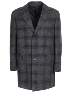 Шерстяное пальто в клетку Canali