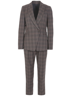 Костюм шерстяной в клетку Brunello Cucinelli
