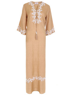 Льняное платье-макси с бисером Esmeralda Resort