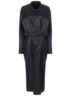 Кожаное платье с драпировкой Terekhov