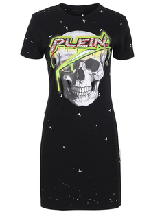 Платье трикотажное с принтом Philipp Plein