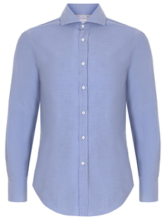 Рубашка хлопковая slim fit Brunello Cucinelli
