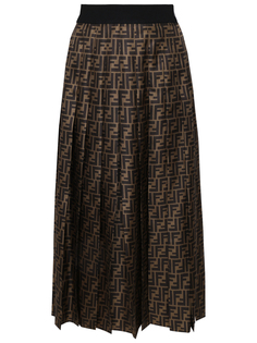 Юбка шелковая с принтом Fendi