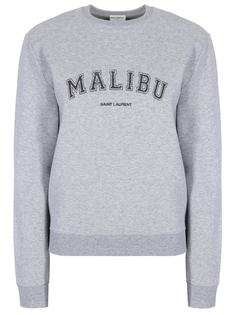 Толстовка хлопковая с принтом Saint Laurent