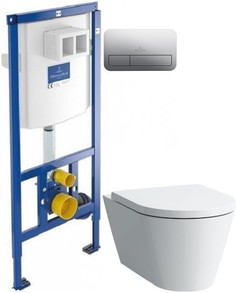 Комплект подвесной унитаз Laufen Kartell by Laufen 8.2033.6.000.000.1 + 8.9133.1.000.000.1 + система инсталляции Villeroy & Boch 92246100 + 92249061