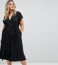 Плиссированный комбинезон New Look Curve-Черный