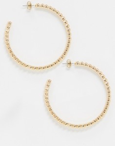 Фактурные позолоченные серьги-кольца Saint Lola-Золотой