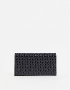 Черный кошелек с плетеным дизайном ASOS DESIGN