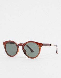 Круглые солнцезащитные очки в коричневой оправе A.Kjaerbede-Коричневый