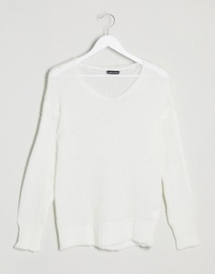 Белый джемпер с V-образным вырезом I Saw It First