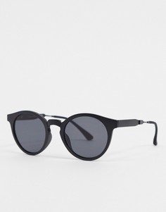 Черные круглые солнцезащитые очки с металлической отделкой A.Kjaerbede-Черный