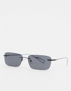 Черные прямоугольные солнцезащитные очки Weekday-Черный