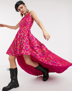 Приталенное асимметричное платье Nesavaali-Розовый