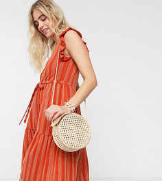 Платье миди рыжего цвета с ярусной юбкой Mamalicious Maternity-Коричневый цвет Mama.Licious