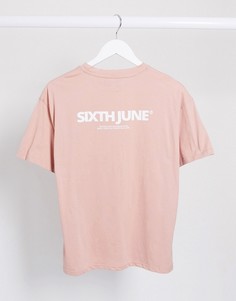 Свободная футболка с логотипом Sixth June-Розовый цвет