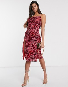 Платье миди с леопардовым принтом Talulah-Красный