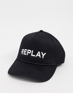 Черная бейсболка с логотипом Replay-Черный цвет