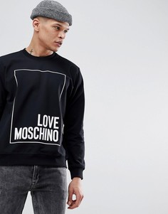 Черный свитшот с логотипом Love Moschino
