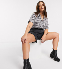 Свободная рубашка в клетку Noisy May Curve-Голубой