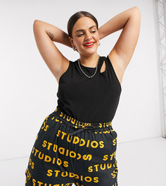 Боди черного цвета с вырезом Noisy May Curve-Черный цвет