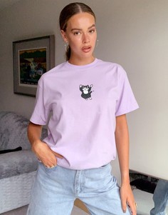 Oversized-футболка с изображением кота New Love Club-Розовый