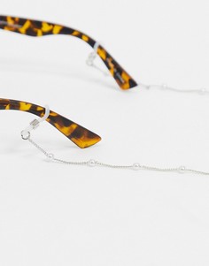 Серебристая цепочка для солнцезащитных очков с искусственными жемчужинами DesignB London-Серебряный