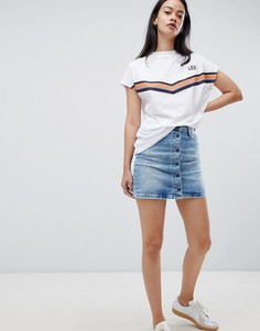 Джинсовая юбка в винтажном стиле на пуговицах Lee-Синий