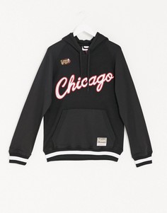 Черный худи с изнанкой из ткани терри Mitchell & Ness Chicago Bulls Gametime