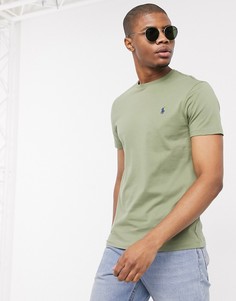 Шалфейно-зеленая футболка классического кроя с логотипом Polo Ralph Lauren-Зеленый