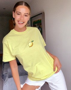 Oversize-футболка с вышитым лимоном New Love Club-Желтый