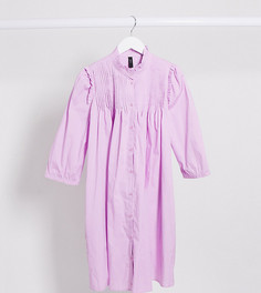 Свободное лавандовое платье на пуговицах со складками Y.A.S Petite-Розовый цвет