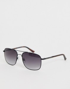 Квадратные солнцезащитные очки в металлической оправе French connection-Черный