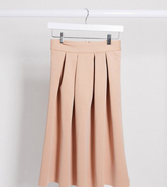 Светло-коричневая юбка миди ASOS DESIGN Petite-Коричневый цвет