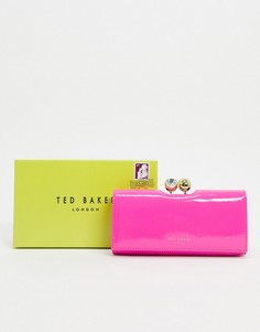 Неоново-розовый лакированный кошелек Ted Baker