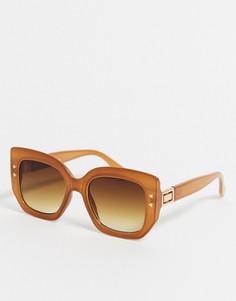 Солнцезащитные очки в квадратной оранжевой оправе в стиле oversized Jeepers Peepers-Оранжевый