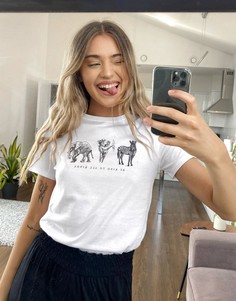 Белая футболка с принтом New Look-Белый