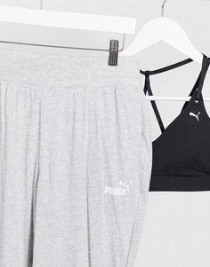 Серые драпированные брюки Puma ESS-Серый