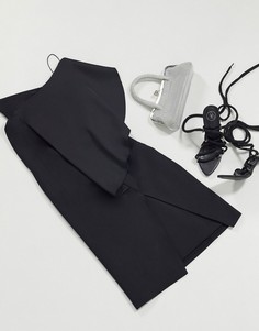 Черное облегающее платье на одно плечо AQAQ-Черный цвет Aq/Aq