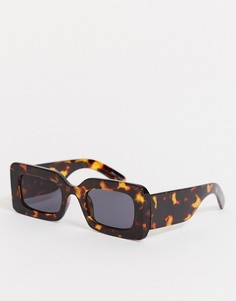 Коричневые черепаховые солнцезащитные очки в квадратной оправе Pieces-Коричневый