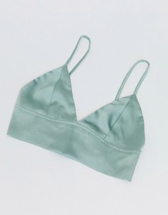 Зеленый атласный бралетт Stradivarius