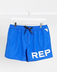 Синие шорты для плавания с логотипом Replay-Голубой