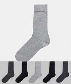 Набор из 5 пар носков серого и черного цвета Burton Menswear-Мульти