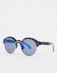 Круглые солнцезащитные очки с черепаховой оправой SVNX-Коричневый