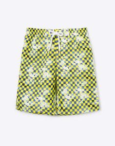 Клетчатые пляжные шорты с принтом для мальчика Gloria Jeans