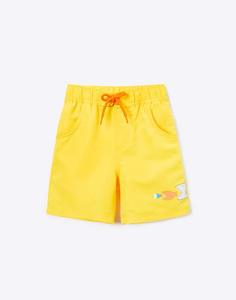 Жёлтые пляжные шорты с принтом для мальчика Gloria Jeans