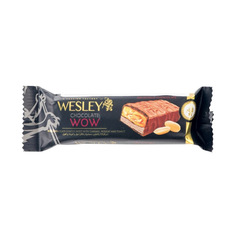 Шоколадный батончик Wesley Wow с карамельной нугой и арахисом 35 г