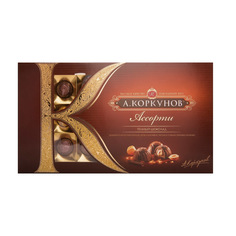 Шоколадные конфеты А.Коркунов Ассорти темного шоколада с лесным орехом 192 г