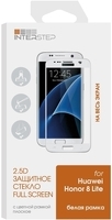 Защитное стекло с рамкой 2.5D InterStep для Huawei Honor 8 Lite, белая рамка (IS-TG-HON8LTFSW-000B202)