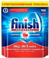 Таблетки для посудомоечных машин Finish All in 1 Max Super Charged, 100 шт
